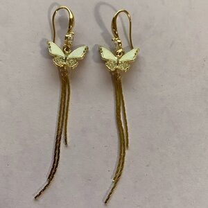 Beautiful gold vermeil butterfly earrings stamped 925